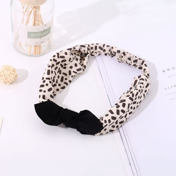 [XVFAHB00455] Black&White Dot Pattern Bowknot Headband